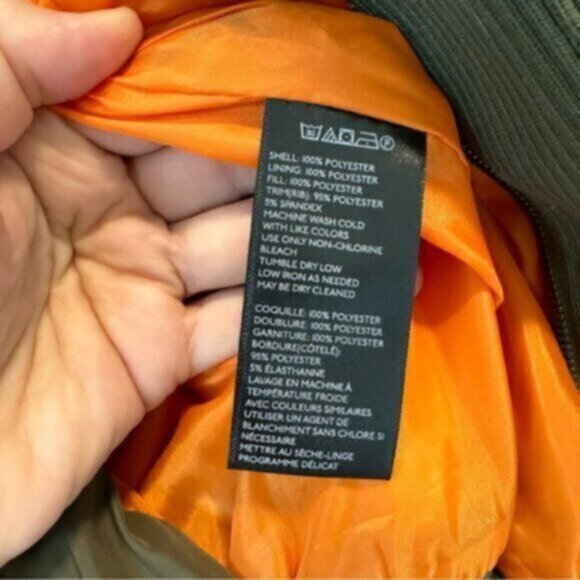 Silence + Noise | Olive Green Zip Front Quilted Bomber Jacket Size XS - Picture 7 of 7